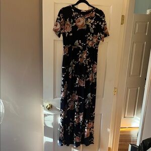 Beeson River Maternity Navy Blue Floral Maxi Dress